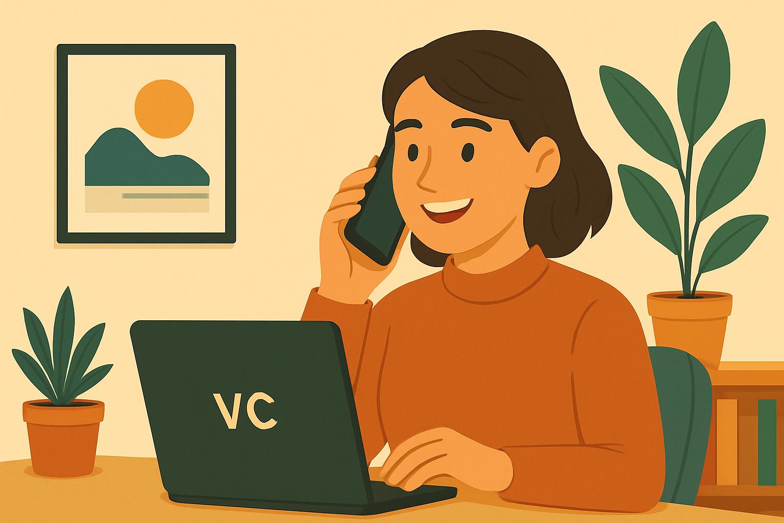 전화 상담을 진행하는 VC 직원