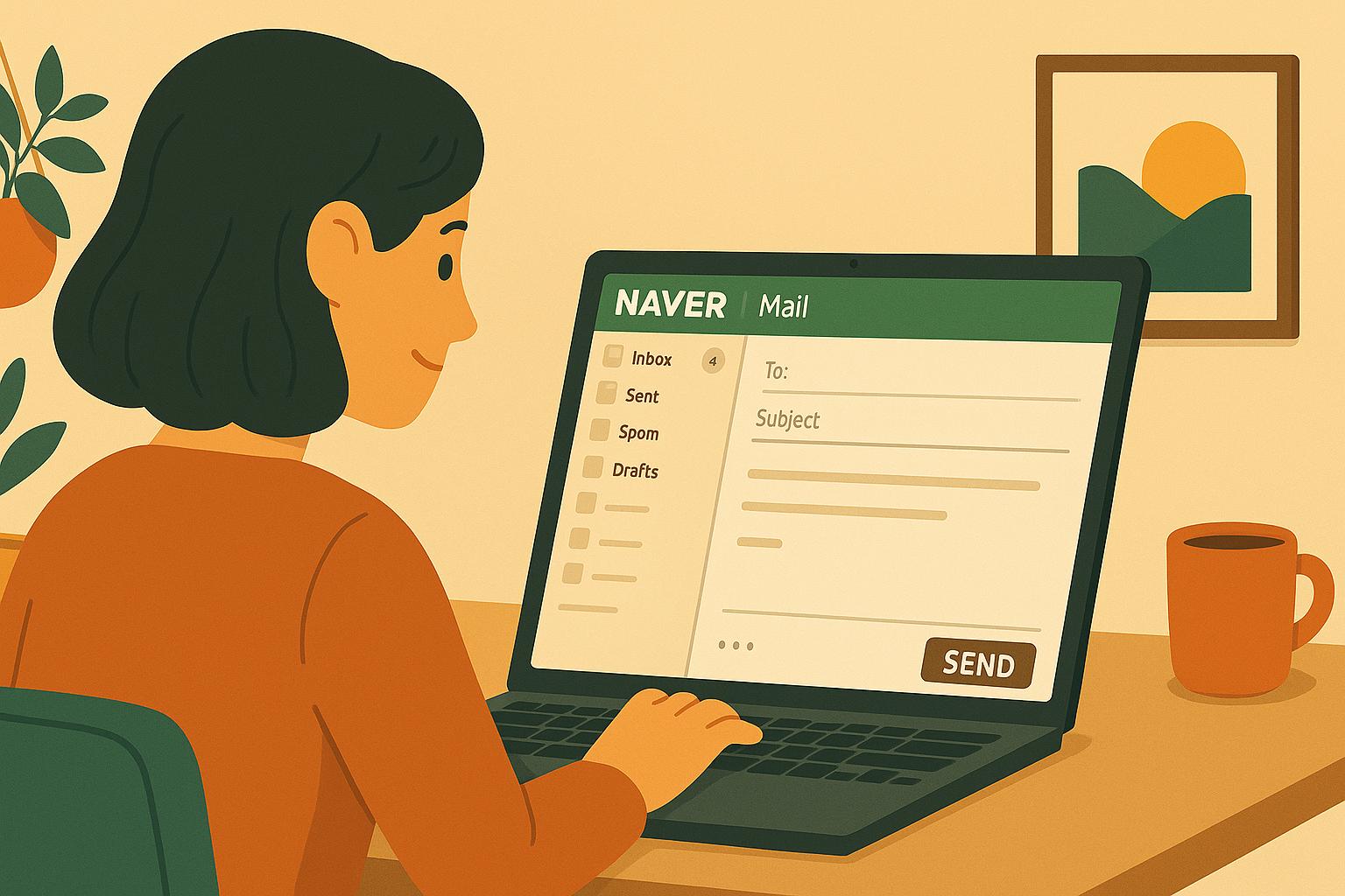 이메일로 문의를 작성하는 고객