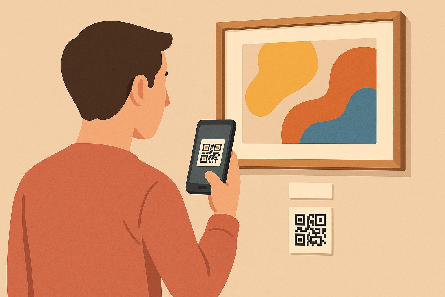 QR 코드 스캔을 시도하는 남성